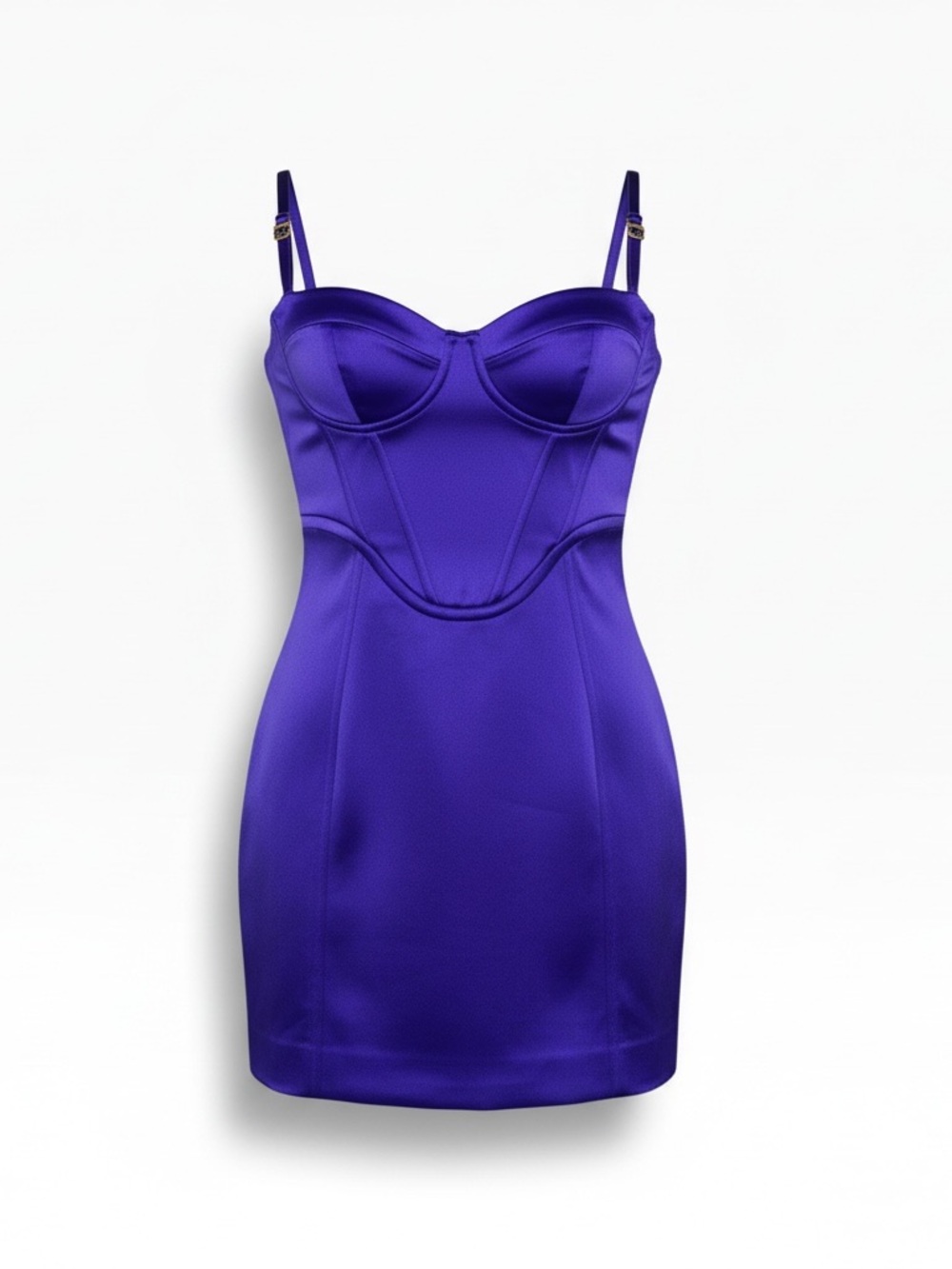 Mango Purple Satin Bustier Slip Dress